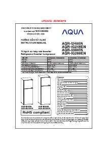 Hướng dẫn sử dụng Aqua AQR-IG248EN Tủ đông lạnh
