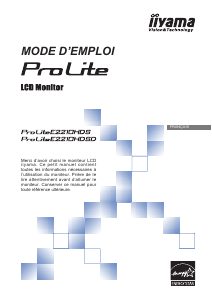Mode d’emploi iiyama ProLite E2210HDS Moniteur LCD