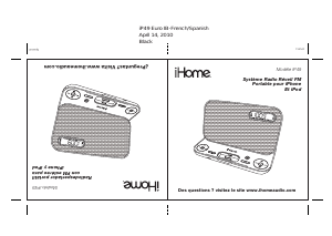 Mode d’emploi iHome iP49 Station d’accueil