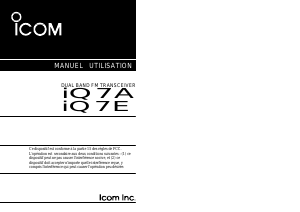 Mode d’emploi Icom iQ7E Émetteur-récepteur