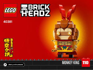 Manual Lego set 40381 Brickheadz Monkey King