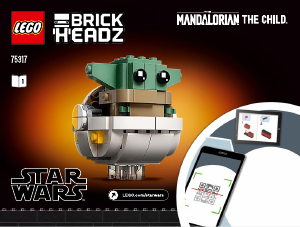 Manual Lego set 75317 Brickheadz The Mandalorian & the Child
