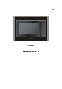 Bedienungsanleitung Gorenje BM6340AX Mikrowelle