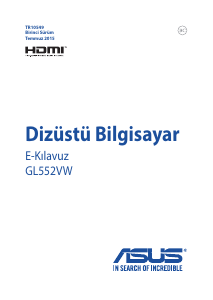Kullanım kılavuzu Asus ROG GL552VL Dizüstü bilgisayar