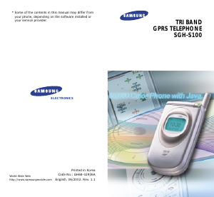 Bruksanvisning Samsung SGH-S100DA Mobiltelefon