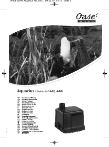 Manuale Oase Aquarius Universal 440 Pompa per fontana