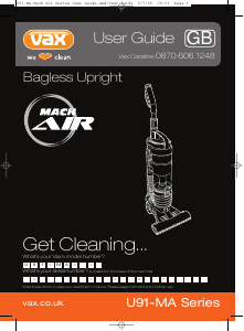 Bruksanvisning Vax Air Dammsugare