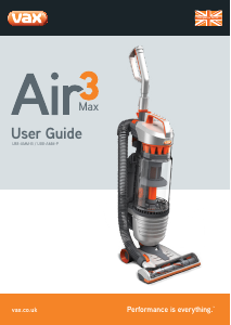 Manual Vax Air3 Max Pet Vacuum Cleaner