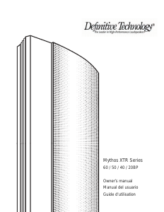 Manual de uso Definitive Technology Mythos XTR-20BP Altavoz