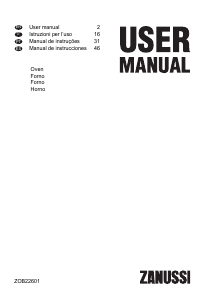 Manual de uso Zanussi ZOB22601BK Horno