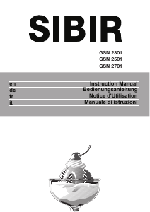 Mode d’emploi SIBIR GSN 2301 Congélateur