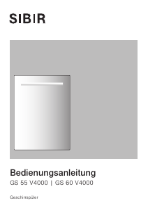 Bedienungsanleitung SIBIR GS 55 V4000 41095 Geschirrspüler