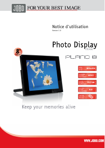 Mode d’emploi Jobo PDJ080 Plano 8 Cadre photo numérique