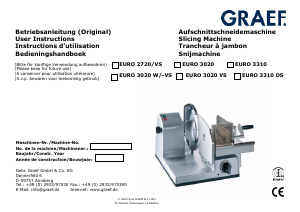 Bruksanvisning Graef EURO 3020 TEFLON Skärmaskin