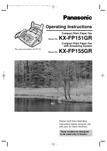 Manual Panasonic KX-FP151GRW Fax Machine