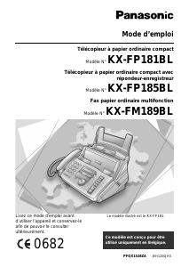 Mode d’emploi Panasonic KX-FP181BL Télécopieur