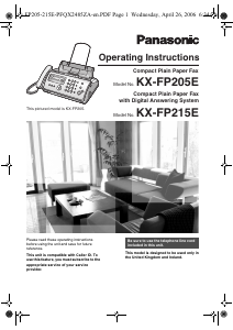 Manual Panasonic KX-FP205E Fax Machine