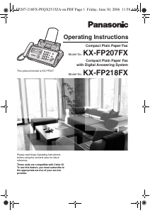 Handleiding Panasonic KX-FP207FX Faxapparaat