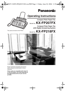 Manual Panasonic KX-FP207FX Fax Machine