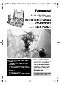 Handleiding Panasonic KX-FPG378 Faxapparaat