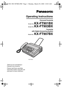 Manual Panasonic KX-FT903BX Fax Machine