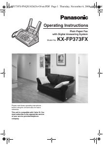 Manual Panasonic KX-FP373FX Fax Machine