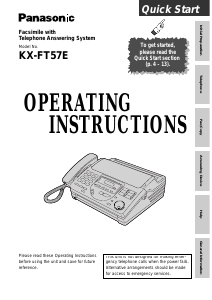 Manual Panasonic KX-FT57E Fax Machine