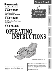 Manual Panasonic KX-FP300 Fax Machine