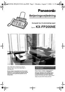 Brugsanvisning Panasonic KX-FP205NE Faxmaskine