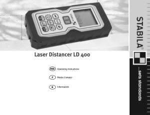 Bruksanvisning Stabila LD400 Laseravståndsmätare
