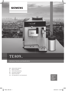 Handleiding Siemens TE809201RW Espresso-apparaat