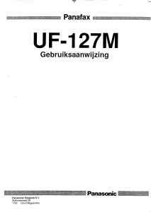 Handleiding Panasonic UF-127 Panafax Faxapparaat