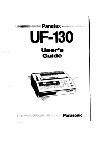 Handleiding Panasonic UF-130 Panafax Faxapparaat