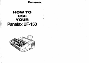 Handleiding Panasonic UF-150 Panafax Faxapparaat
