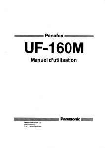 Mode d’emploi Panasonic UF-160M Panafax Télécopieur