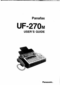Handleiding Panasonic UF-270 Panafax Faxapparaat