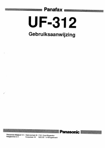 Handleiding Panasonic UF-312 Panafax Faxapparaat