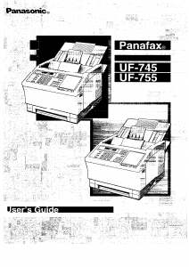 Manual Panasonic UF-745 Panafax Fax Machine