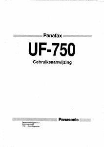 Handleiding Panasonic UF-750 Panafax Faxapparaat