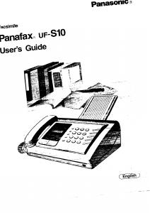 Manual Panasonic UF-S10 Panafax Fax Machine