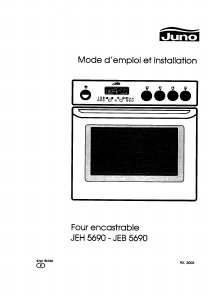 Mode d’emploi Juno JEH5690E Cuisinière