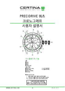 사용 설명서 Certina Urban C033.234.11.118.00 DS-8 시계