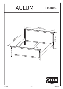 Manual JYSK Aulum (150x200) Estrutura de cama