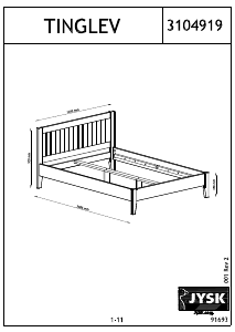 사용 설명서 JYSK Tinglev (140x200) 침대틀