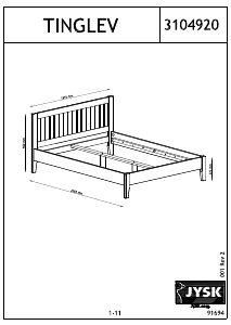 Handleiding JYSK Tinglev (150x200) Bedframe