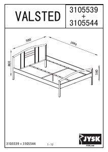 Manual JYSK Valsted (90x200) Estrutura de cama