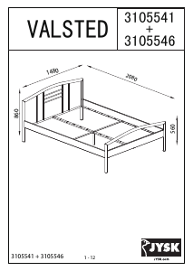 Manual JYSK Valsted (140x200) Estrutura de cama