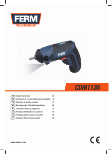 Bruksanvisning FERM CDM1135 Skruvdragare