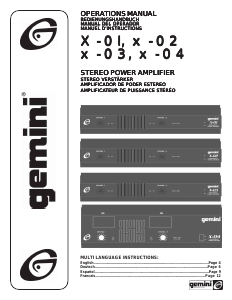 Bedienungsanleitung Gemini X-03 Verstärker