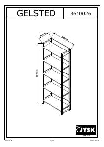Посібник JYSK Gelsted (61x164x29) Книжкова шафа